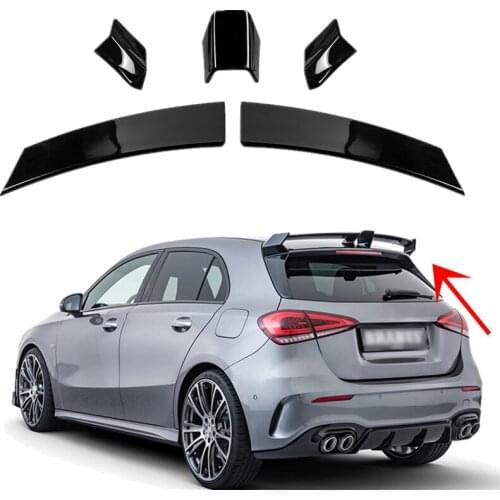For Mercedes Benz W177 Hatchback A180 A200 A250 A260 A45 AMG 2019 2020 2021+ ABS Rear Roof Spoiler Bumper Tail Wing Lip Black