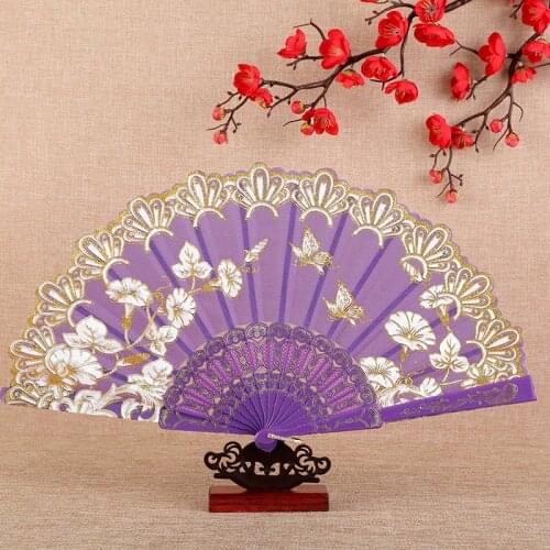 Spanish Dance Flower Folding Fan Home Decoration Lace Hand Fans Classical Chinese Style Manual Fan Party Performance Props