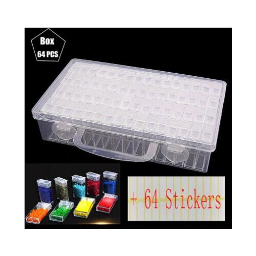 Stone Storage Accessory 64 Grids Storage Boxes Display Box Diamond Painting Cross Stitch Resin Rhinestone Beads Container