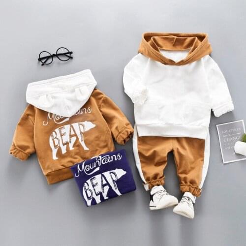 Baby clothing suits, baby suits, spring and autumn cotton cartoon baby boy clothes, hoodies + pants, 2-piece childrens clothing