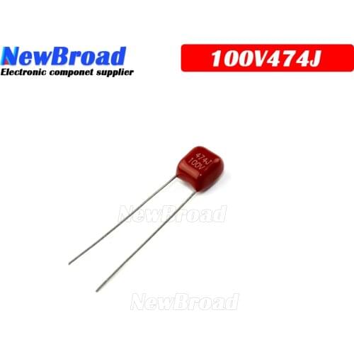 10PCS 100V474J 0.47UF 5% Pitch 5mm 470nf 474 100V CBB Polypropylene film capacitor 474J100V 474J