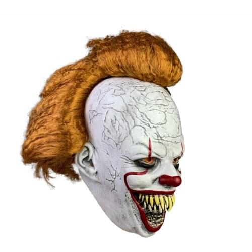 Cosplay eyes will shine Clown Latex Mask Halloween Props costume party Horror Clown Joker Mask Stephen Kings Mask Pennywise
