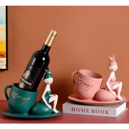 Creative Home Bunny Girl Wine Rack Modern Wine Rack Decoration Restaurant Wine Cabinet Decorations Practical Housewarming Gifts