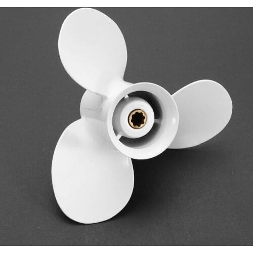For Yamaha 9.9-15-20HP Marine Boat Outboard Propeller 9 1/4 x 8 Aluminum Alloy Right-hand Rotation 3 Blades White