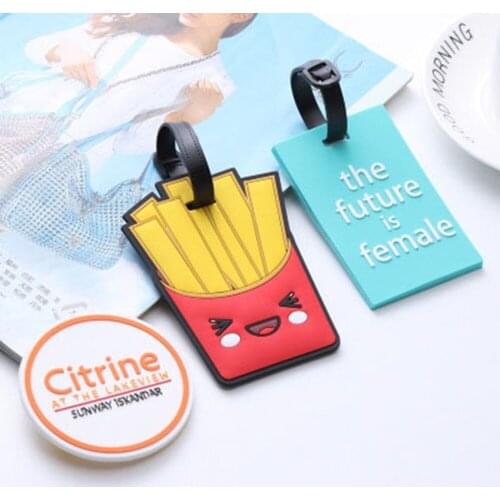 Cute Cartoon Luggage Travel Tags Silicone Gel e ID Address Holder Suitcase Boarding Tag Portable Label Travel Accessories