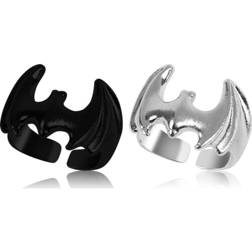 2020 Latest Domineering Mens Ring Animal Alloy Material Bat Shape Opening Adjustable Fashion Jewelry Gift Direct Sales
