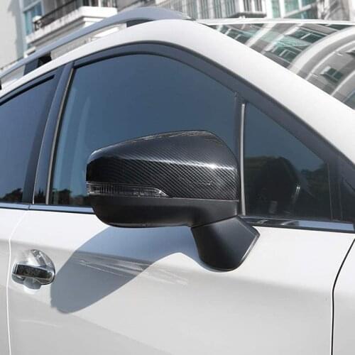 For Subaru XV Crosstrek 2017-2020 Carbon Fiber Color Car Side Door Rearview Mirror Cap Cover Trim for Forester 2019 2020