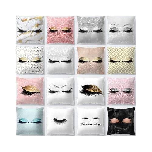 Nordic Style Art Design Eyes Eyelashes Pillow Case Cushion Cover Sofa Home Decoration Lumbar Pillow Case