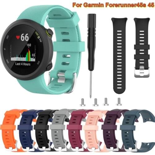 New Strap Replacement For Garmin Forerunner 45 45S Soft Sport Silicone Smart Watches Bands Belt With Tools Bracelet Accessory