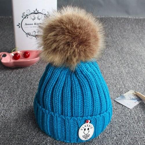 OkayMom Russia Winter Baby Beanies Hats Toddler Kids Warm Velet Knitted Pom Pom Caps Infant Boys Girls Crochet Cute Smile Hats