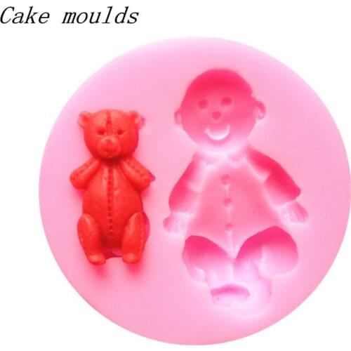 Wholesale Silicone mold K286 Mini baby bear shape Decoration Chocolate mold Fondant cake mould