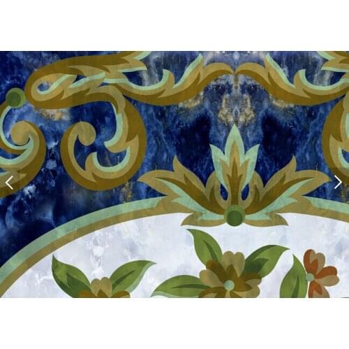 Custom wallpaper ceiling,Continental navy blue pattern,3D retro for living room bedroom ceiling restaurant wall papel de parede