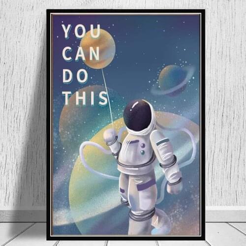 Space Astronaut Planet Rocket Earth UFO Nursery Wall Art Canvas Painting Posters And Prints Wall Pictures Baby Kids Room Decor