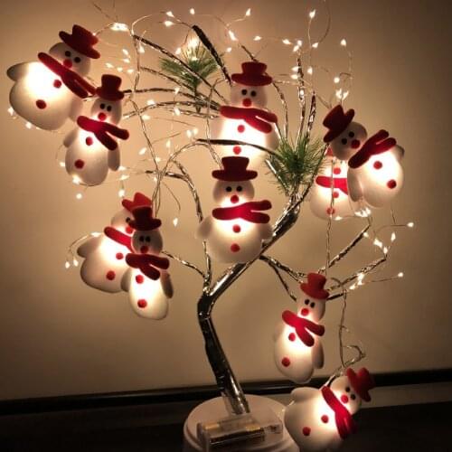 2021 Christmas New LED Plush Snowman Old Man String Light for Christmas Tree Holiday Party Decoration Light Patio Decoration