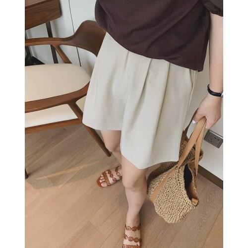 2021 Womens Basic High Waist Oversize Bermuda Shorts Sets Korean Style Clothing Suits Short Pants Summer Capri Casual Fashion