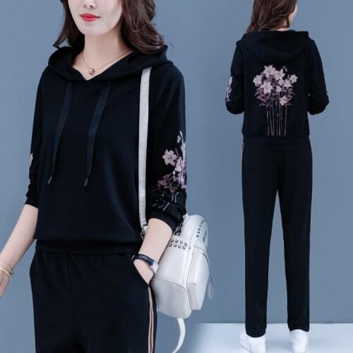 Women Velvet Tracksuits 20120 autumn Hooded Jacket+Trousers Two Sets Gold Velvet Sportswear Suit Plus Size Female Pants Set