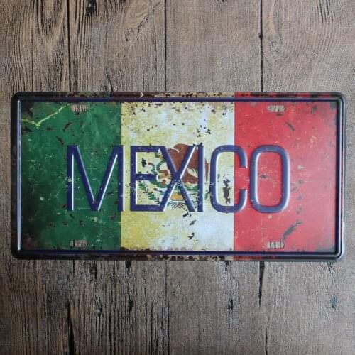 15*30cm mexico Printing Tin Signs Metal License Plate Antique Metal Tin Painting Pub and Shop DECOR Wall Sticker