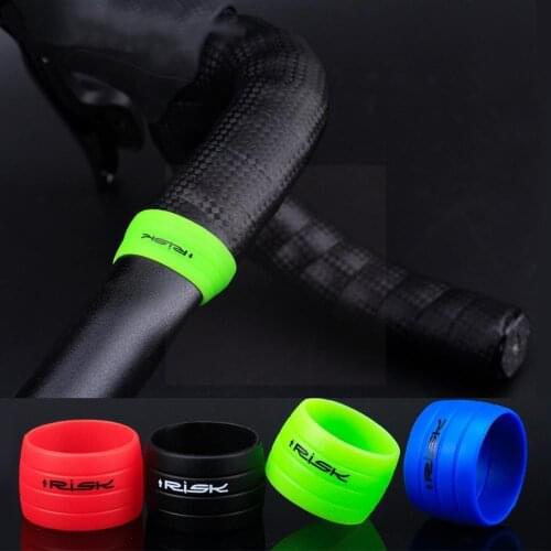 1Pair Outdoor Cycling Handlebar Tape Fixing Sleeve Waterproof Anti-Skip Bike Ring Silicone Protective Road Plugs fitting Ru J6H3