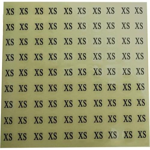 1Cm Paper Sticker Labels For Clothing Size Adhesive Printed Tag For Clothes Tags Printed Size Tag With Back Stick Back XS-XXXL