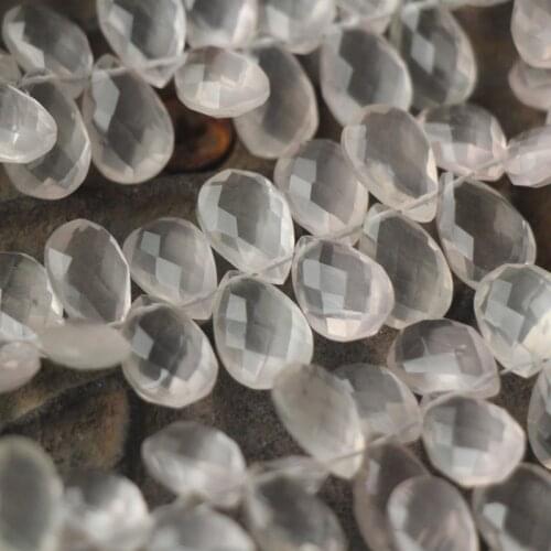 10pcs Quality,Matched Pair 11X8mm Size,Rose Quartz Faceted Pear Shaped Briolettes