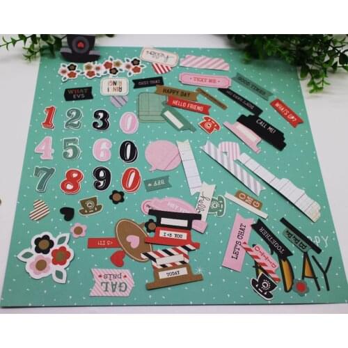 115pcs cardstock Die Cut lable Paper/pvc 2019 new Plan/note Paper For Scrapbooking Happy Planner/Card Making/Journaling Project