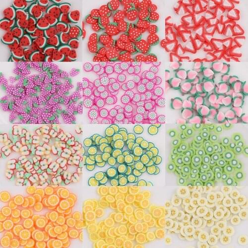 12 Cells Nail Art Decorations Fruit Mixed Art Manicure Accessories Watermelon Strawberry Lemon Orange Jewelry Accessories Making