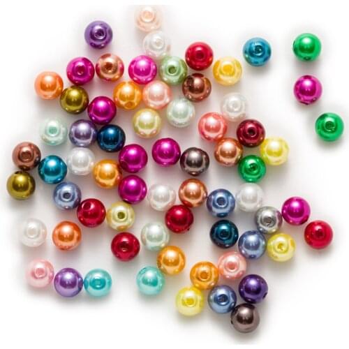 Random Mixed Round ABS Acrylic Pearl Imitation Women Children DIY Bracelet Necklace Spacer Beads Findings Jewelry Making 6-16mm