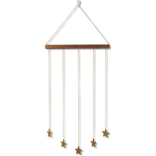 Home Decor Photo Wall Creative DIY To Install Wooden Crafts Five Pointed Star Tassel Postcard Display Stand