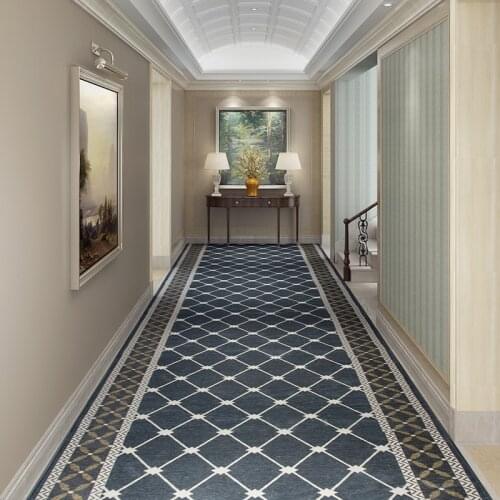 European Style Long Corridor Carpets Hotel Stairs Aisle Rug Home Hallway Carpets Kitchen Anti-Slip Mats Office Decor Bedside Mat