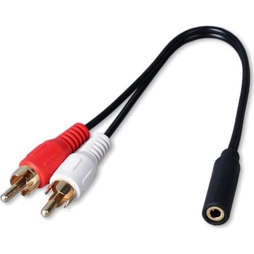 10 pieces RCA Cable 3.5mm Jack Stereo Audio Cable Female to 2RCA Male Socket to Headphone 3.5 AUX Y Adapter for DVD Amplifiers