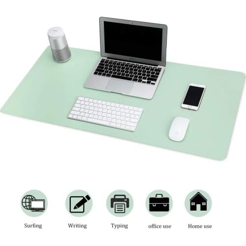 Desk Blotter - Ultra-Thin Waterproof PU Leather Mouse Pad, Dual Use Desk Writing Mat for Office/Home (800 x 400 cm) (Green)