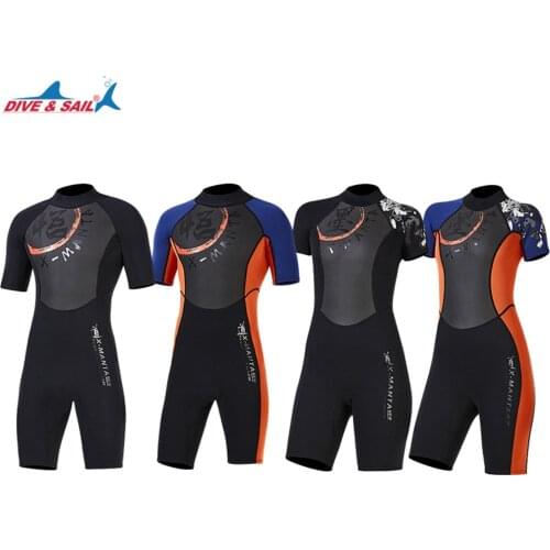 3MM Neoprene+Shark Skin Wetsuit One-piece Men Women Keep Warm Swimming Scuba Diving Bathing Suit Short Sleeve Triathlon Wetsuit