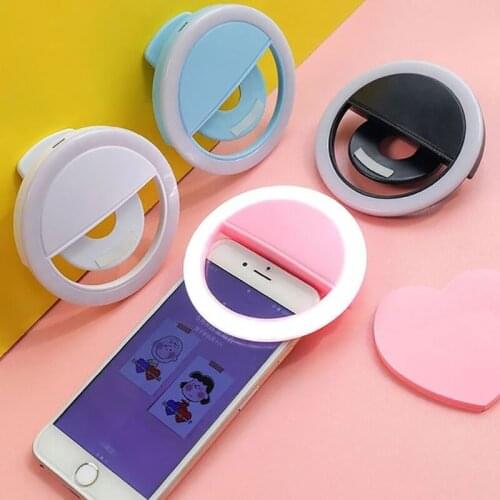 Portable Novelty Led Fill Lightings Ring Light Girl Selfie Lights Phone Camera Portable Clip On Lamps Video Enhancing Neon Sign