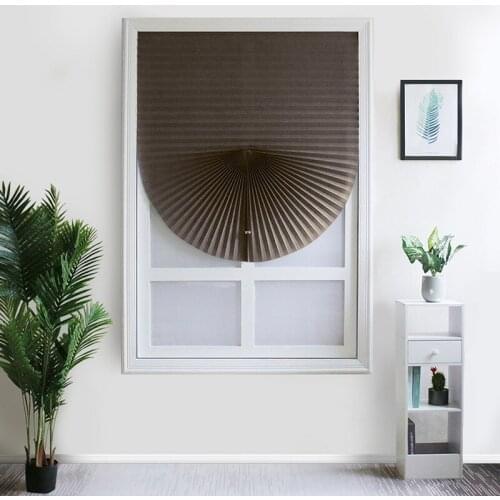 Self-Adhesive Windows Curtain For Kitchen Bathroom Balcony Shades Solid Pleated Blinds Half Blackout Curtains For Bedroom New