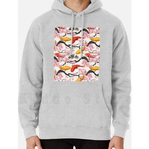 Koi Carp With Sakura Plant hoodie long sleeve Koi Koi Carp Carp Karp Koi Fish Fish Pond Fish Goldfish