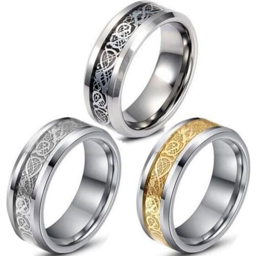 Vintage Gold Free Shipping Dragon 316L stainless steel Ring Mens Jewelry for Men lord Wedding Band male ring for lovers