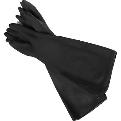 1 pair Labor Insurance Black Unisex Latex Rubber Gloves Resistant Rubber Gloves For Wear-Resistant Waterproof