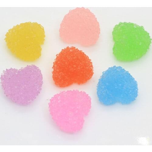 100/50 pcsArtificial Candy Resin Cabochon Flatback Heart Shape Simulation Food DIY Scrapbooking Embellishment Decoration Craft