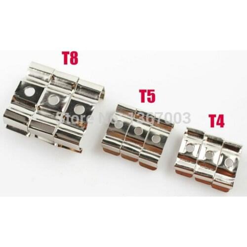 100PCS T8 T5 T4 LED Tube Fluorescent Holder Metal Clip T8 Bracket Clip Connector Lighting Accessories