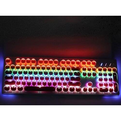 104Pcs Universal Wear-resistant Round-shape Keycaps Mechanical Keyboard Replacement Key Covers for PC Computer Accessories