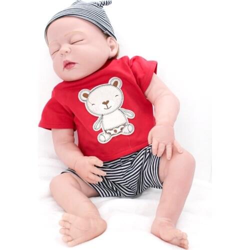 20 Inch 50cm Reborn Baby Doll Soft Body Reality Touch Rebirth Bebe Dolls Toy Sleeping Boy Childrens Playmates Gifts Kids Toys