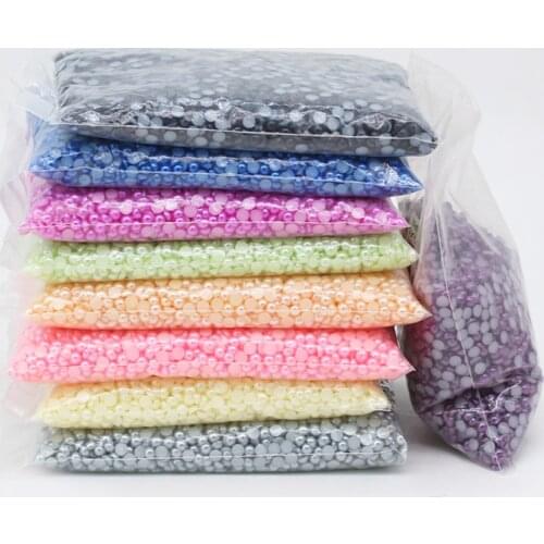 200-2000p 8mm Color flatback half round Imitation pearl Scrapbook for craft Nail Art Decoration DIY Wedding cards Beads