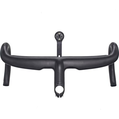 2020 New ZNIINO black matte Full Carbon Fiber Integrated Road Bicycle Handlebar Bike Handle Bent bars with stem 400/420/440mm