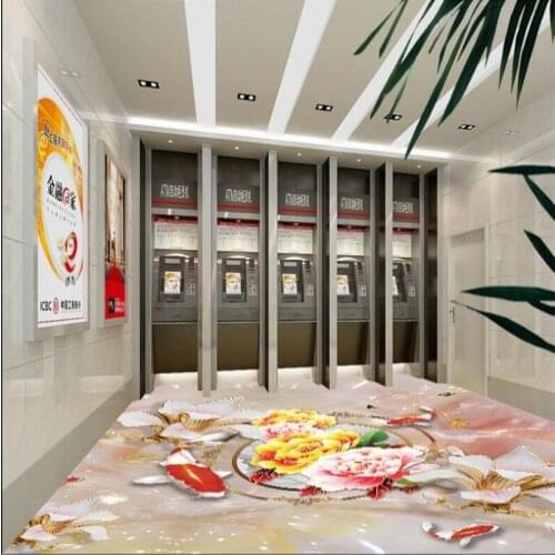 Beibehang Custom large mural 3D stereo relief abstract pattern floor painting thickening wear pvc waterproof green film