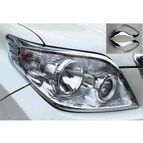 ABS chrome For Toyota Prado 150 accessories headlight cover trim fit fj150 2010 - 2013 head light front lamp cover