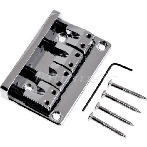 Bass Bridge for Electric Bass Guitar Parts Accessories L Shape Gold Black Chrome 4 String