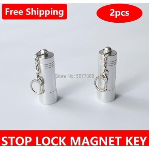 2pcs Stop Lock Magnetic Key Stop Lock Unlock For Hook Stoplock Bullet Mini Detacher Tag Remover Magnetic Force 5,400GS
