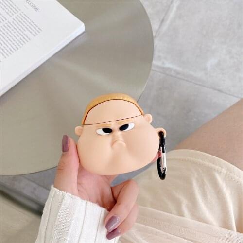 Bluetooth Earphone Case for Airpods pro 2 1 Cute funny boy Accessories headset Protective Cover with Keychain Cartoon Silicone