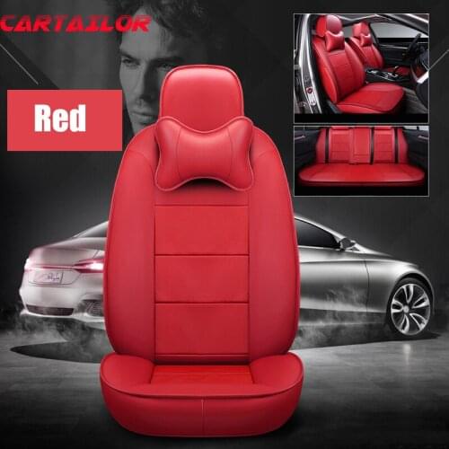 CARTAILOR Black Leather Car Seats for Hyundai Grand Santa fe Seat Covers & Accessories Cowhide Cars Seat Cover Protector Airbags