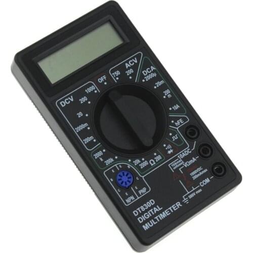 DT-830D Mini Pocket Digital Multimeter 1999 Counts AC Volt Amp Ohm Diode hFE Continuity Tester Ammeter Voltmeter Ohmmeter